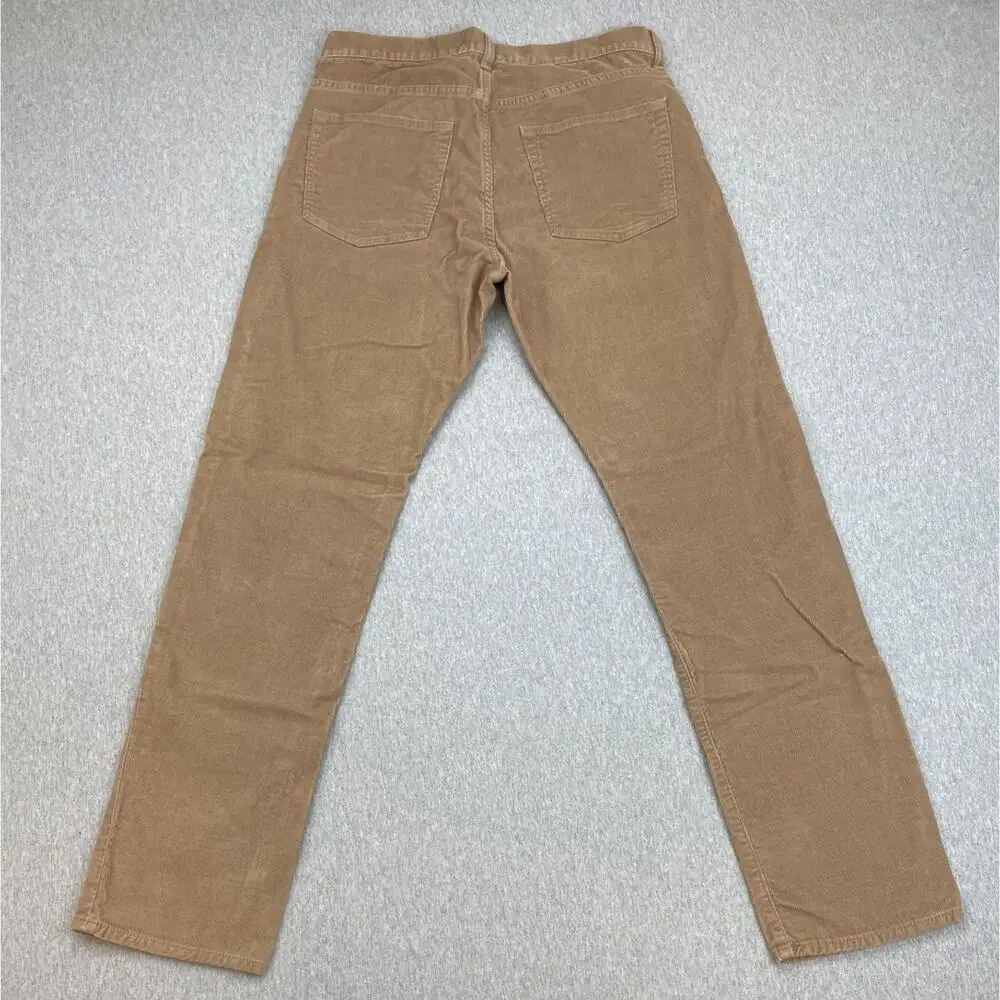 J Crew Pants Mens 31 x 32 Brown‎ Cotton Stretch Corduroy 1040 Athletic